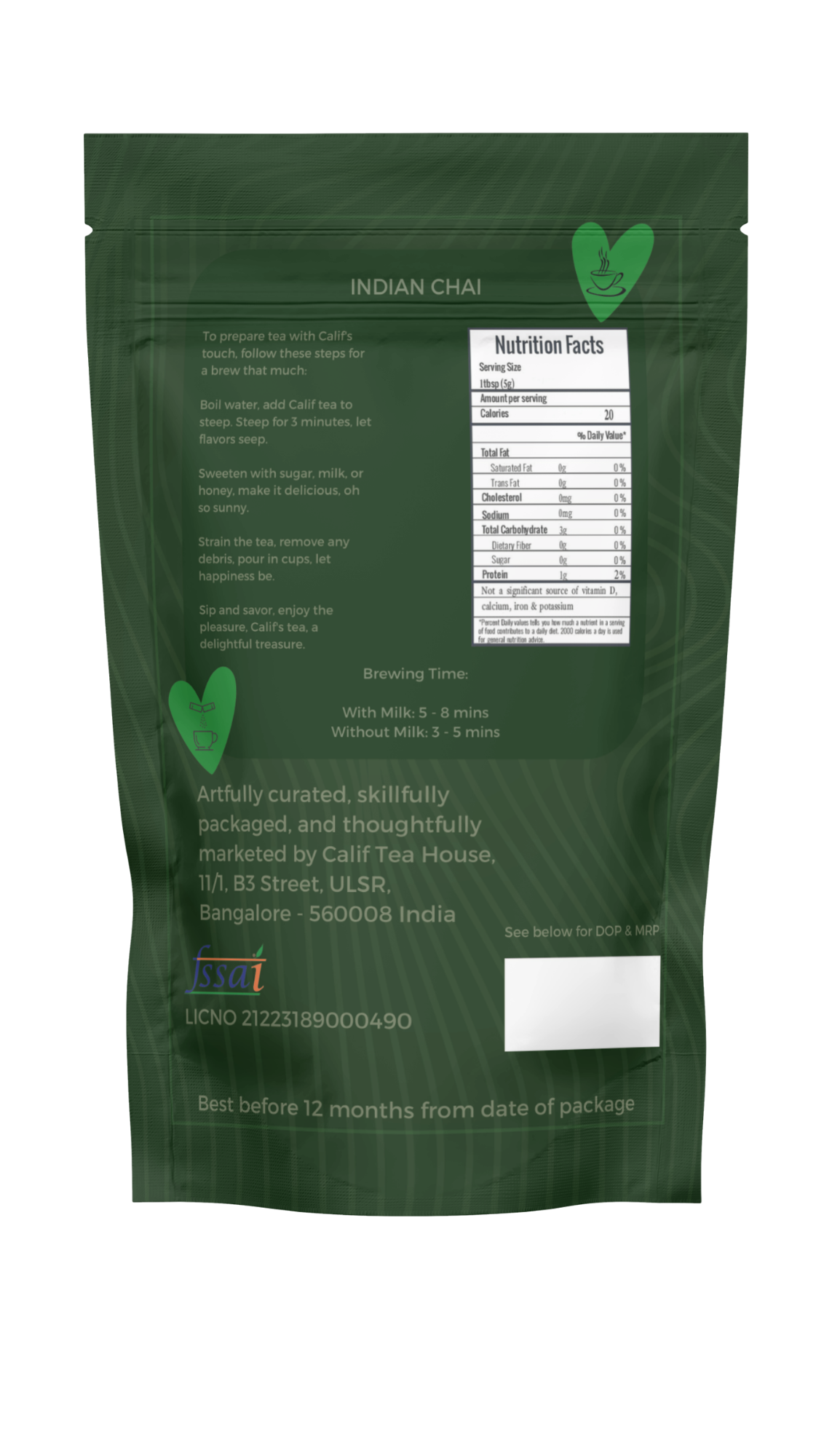 Calif Tea House – Indian Chai (Darjeeling & Assam Blend)