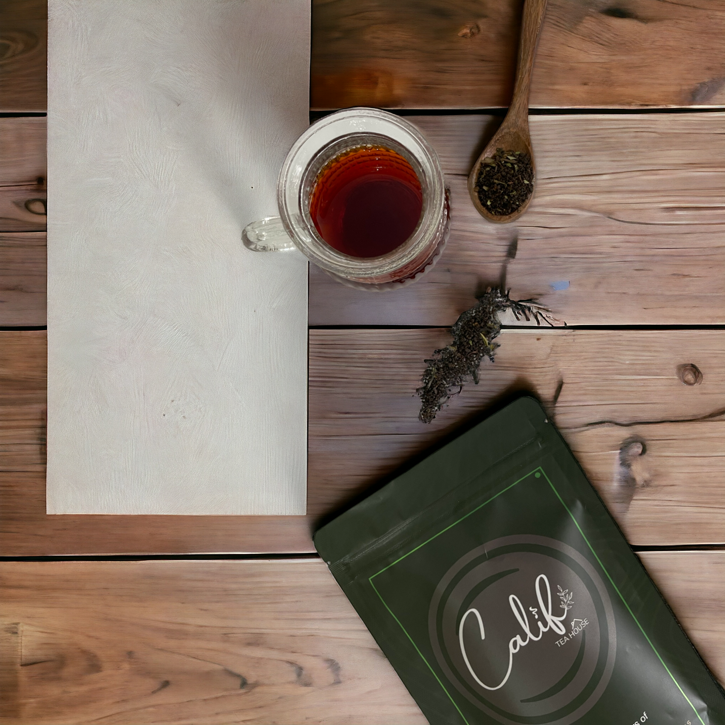 Brewed Indian chai made using Calif premium Assam Darjeeling tea blend
